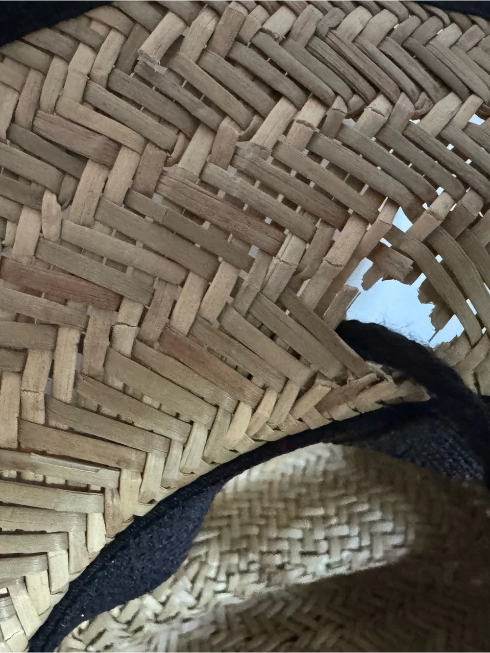 Binky Straw Hat - Natural with Black Trim